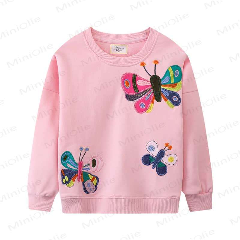 Kleinkind Sweatshirt mit Gestickt , Rosa  - Rosa - 7J - image 1