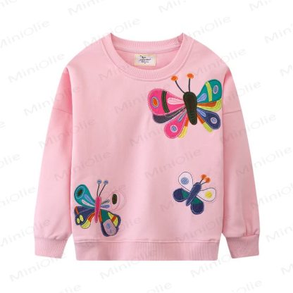 Kleinkind Sweatshirt mit Gestickt , Rosa  - Rosa - 7J - image 1