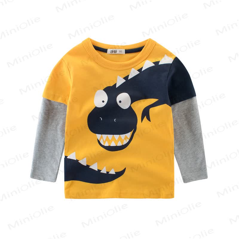 Dinosaurier Farbblock -T-Shirt für Kleinkind - Gelb - 8-9J - image 1