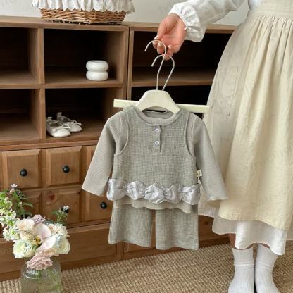 Baby Kleinkind Mädchen, Einfarbig Lace Tanktop und Hose/ Spitze - image 2