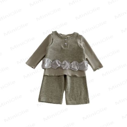 Baby Kleinkind Mädchen, Einfarbig Lace Tanktop und Hose/ Spitze - image 4