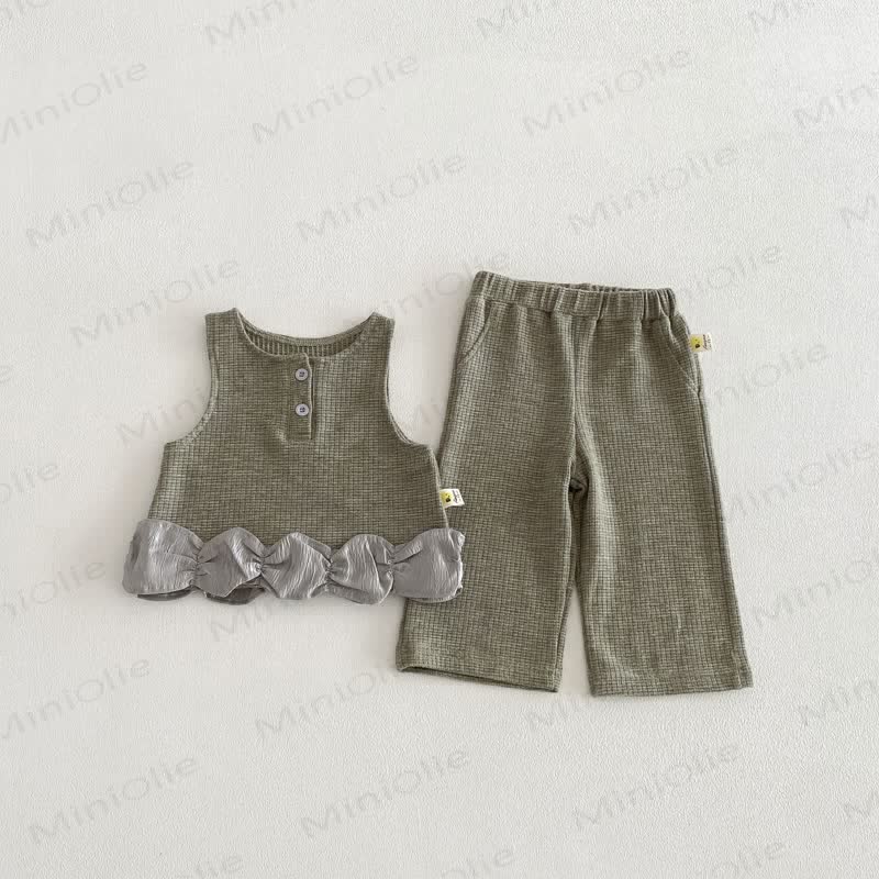 Baby Kleinkind Mädchen, Einfarbig Lace Tanktop und Hose/ Spitze - Tanktop und Hose - 3-5J - image 6