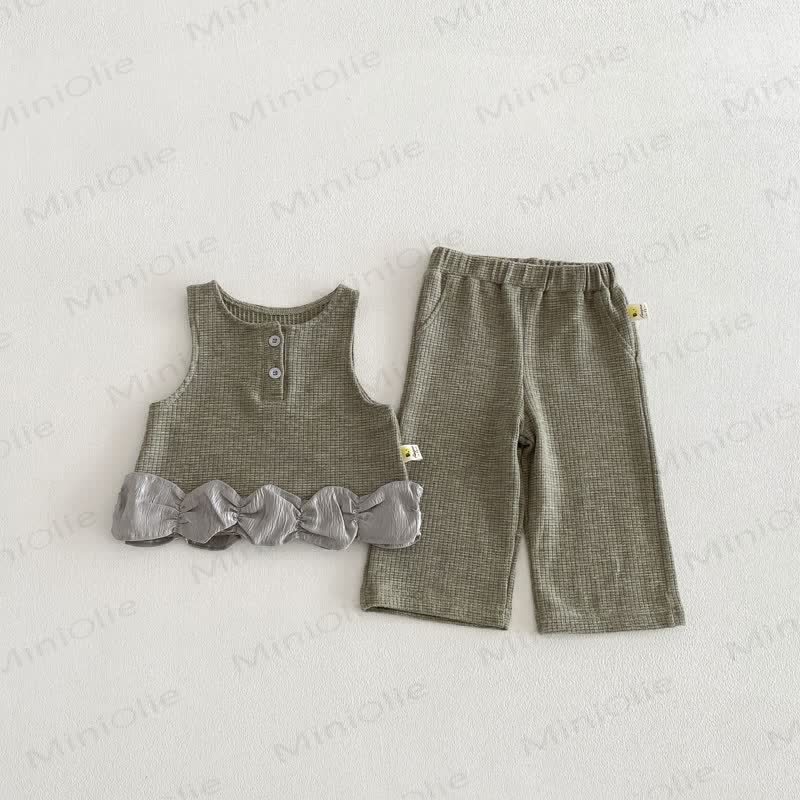 Baby Kleinkind Mädchen, Einfarbig Lace Tanktop und Hose/ Spitze - Tanktop und Hose - 3-5J - image 6