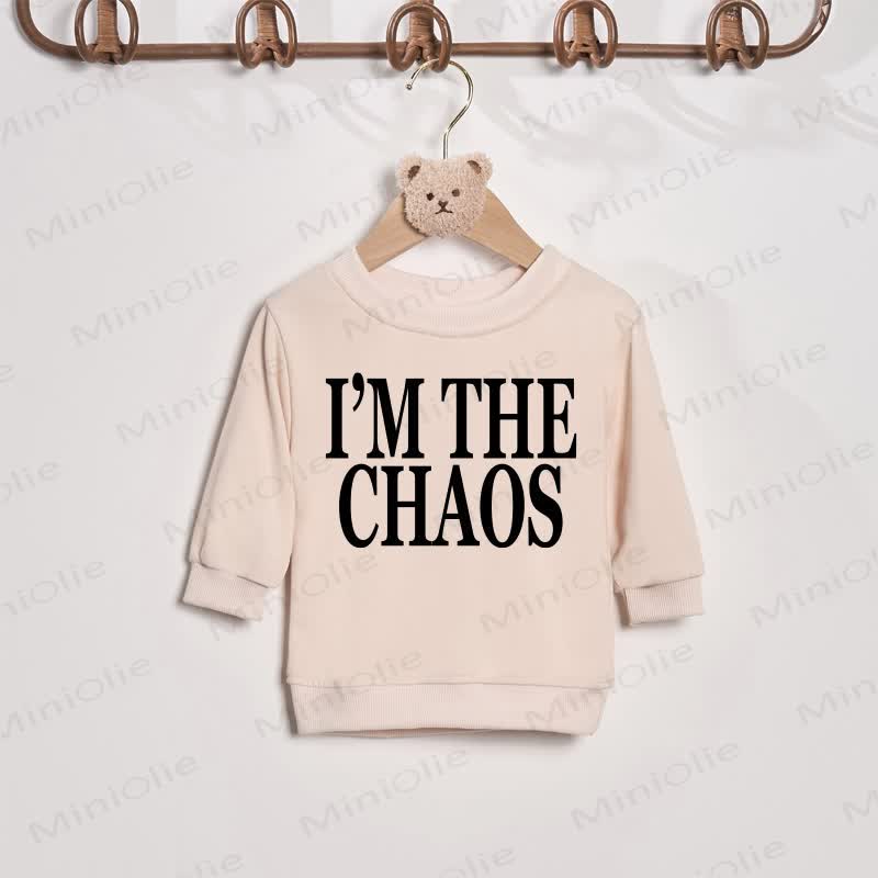 I'M THE CHAOS/CAFFEINE & CHAOS Baby Beige Familien Sweatshirt - Beige - Baby Sweatshirt: 2-3J - image 2