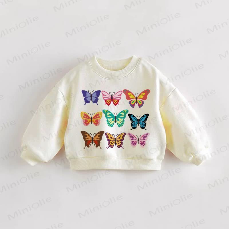 Kleinkind Baby Schmetterling Sweatshirt mit Bunt - Creme - 3-5J - image 1