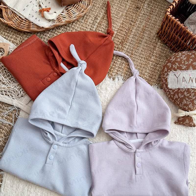 Baby Kleinkind Waffel Hoodie, Einfarbig - image 8