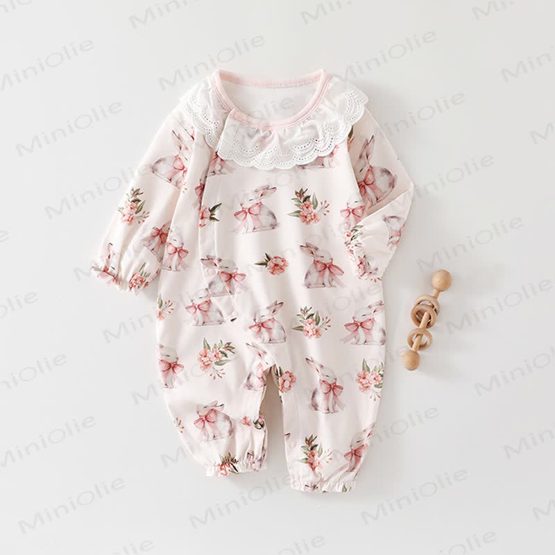 Baby Neugeboren Baumwoll- Strampler mit Cartoon-Motiv - Hase - 18-24M - image 1