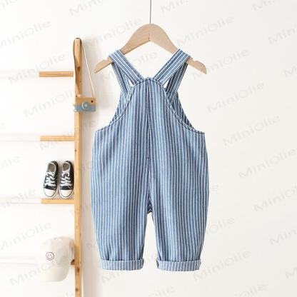 Baby Kleinkind Overalls mit Blau und weißen Streifen - image 2