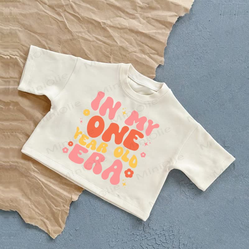 IN MY ONE YEAR OLD ERA Baby Blume Sommer Freizeit-T-Shirt - Weiß - 2-3J - image 1