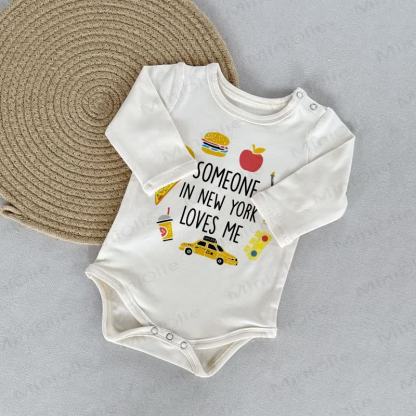 SOMEONE IN NEW YORK LOVES ME Baby Auto Weißer Bodysuit - Weiß - 18-24M - image 1