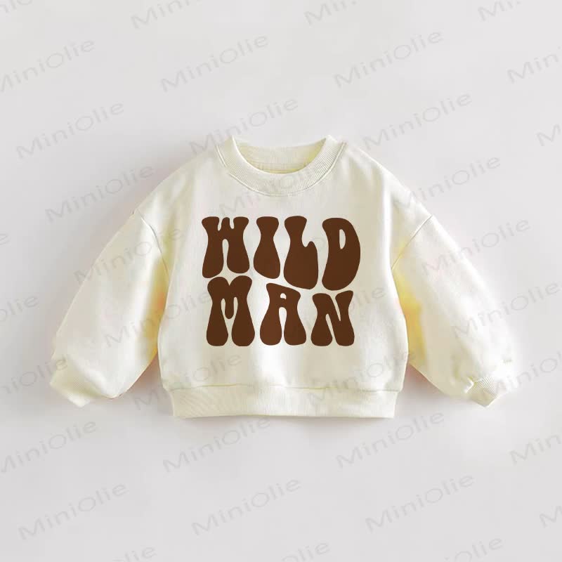 WILD MAN Baby Kleinkind Beige Sweatshirt - Creme - 3-5J - image 1