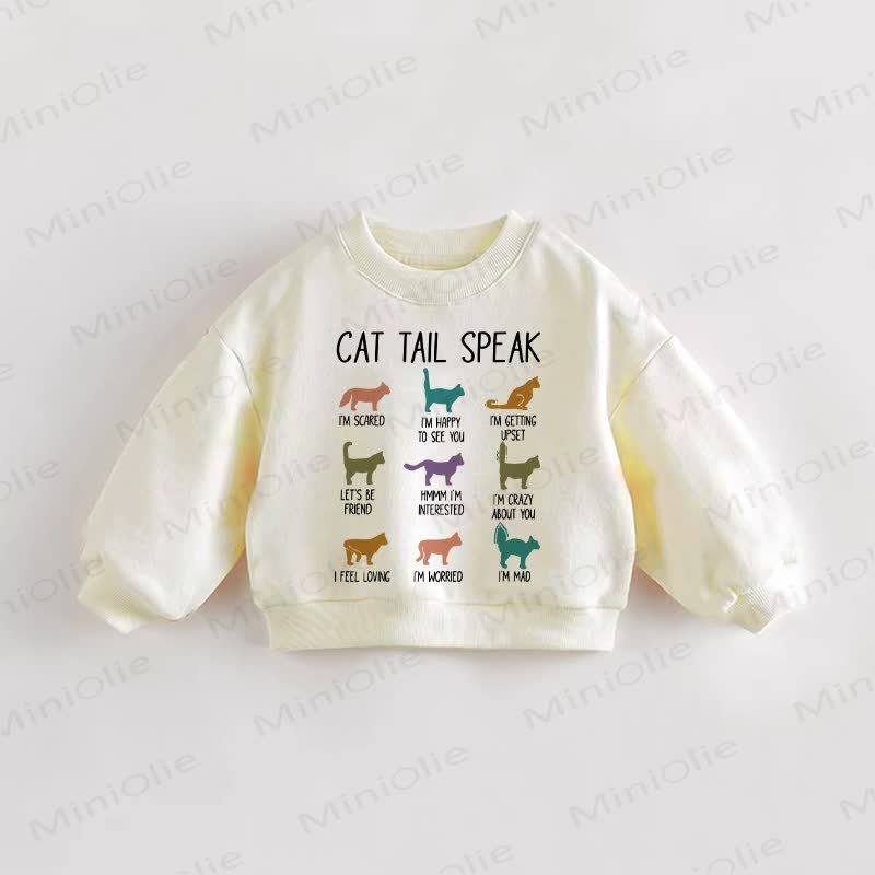 CAT TAIL SPEAK Baby Kleinkind Beige Sweatshirt - Creme - 3-5J - image 1