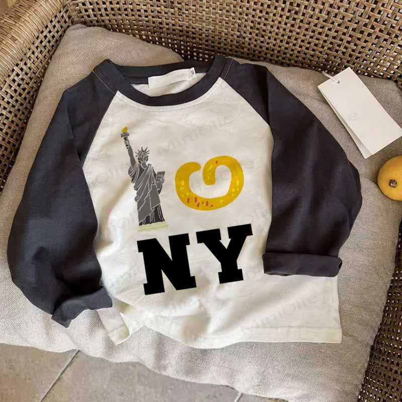 NY Baby Liebe Bagel Dunkelgraues Raglan Spitze - Drak Gray - 2-3J - image 1