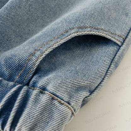 Kleinkind Kind Denim Plaid Blume​ - image 4