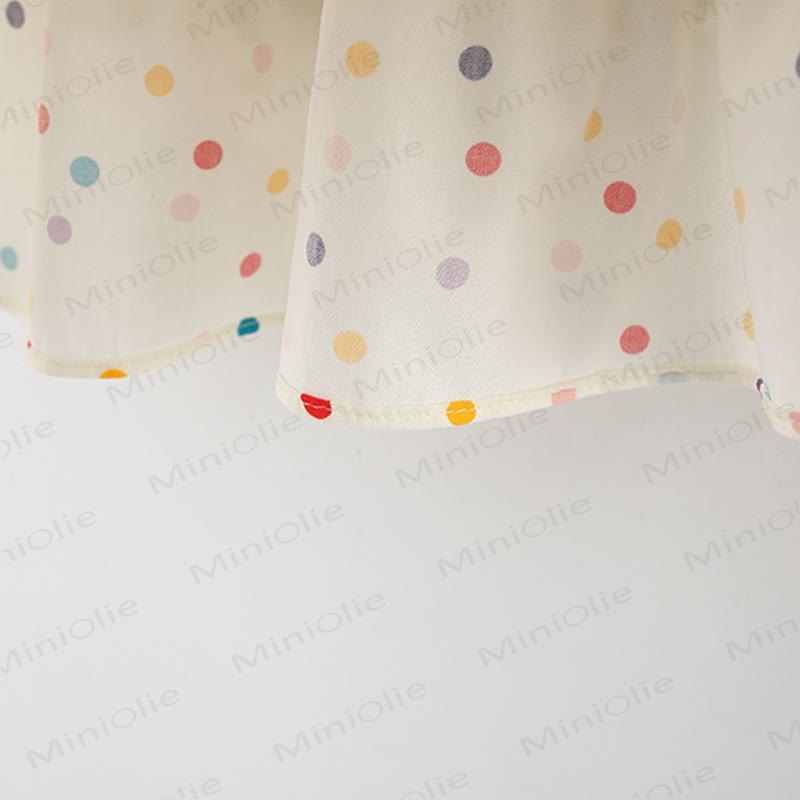 Baby Kleinkind Mädchen-Kleid mit Schleife , Blau kariert , mit Blume / Beige Punkt  - image 11