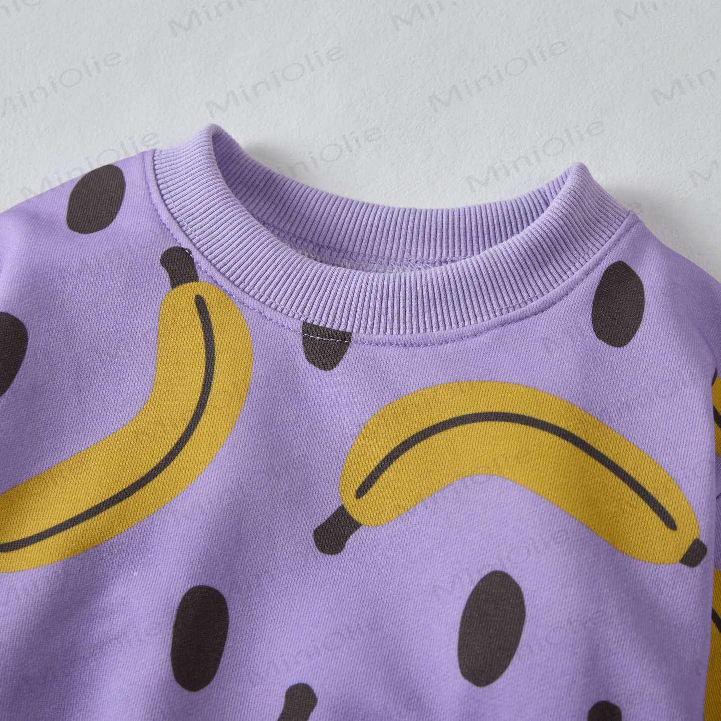 Baby Polka Punkte Bananenlila Sweatshirt 2-teiliges Set - image 3