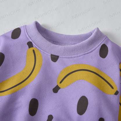 Baby Polka Punkte Bananenlila Sweatshirt 2-teiliges Set - image 3