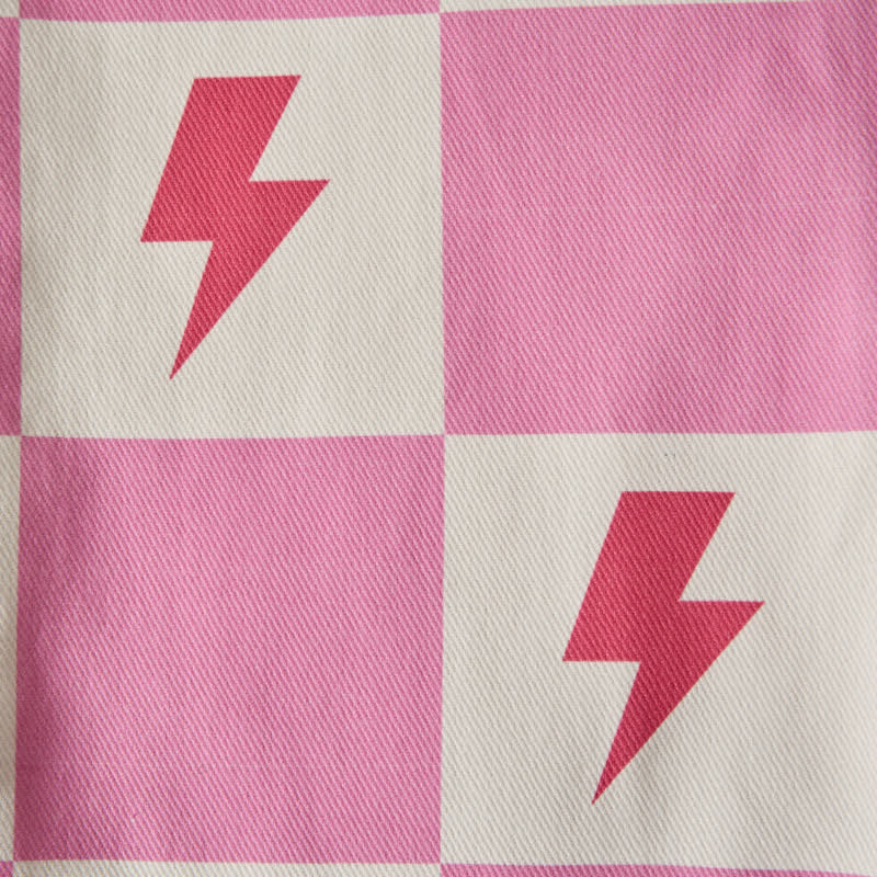 Baby Kleinkind Overalls in Rosa mit Schachbrett und Blitzmuster - image 5