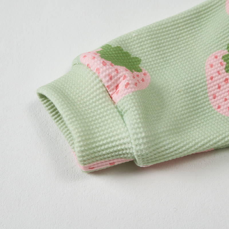 Baby Grau Grün Waffel Erdbeere 2-teiliges Set - image 4