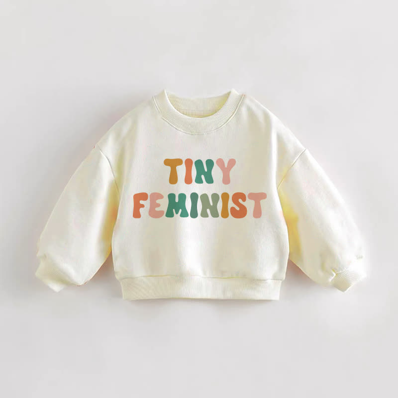 TINY FEMINIST Baby Kleinkind Creme Sweatshirt - Creme - 3-5J - image 1