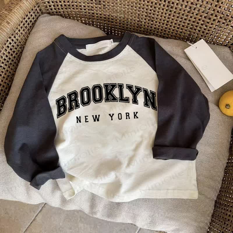 BROOKLYN NEW YORK Baby Dunkelgraues Raglan-T-Shirt - Drak Gray - 2-3J - image 1