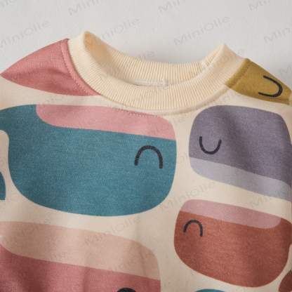 Niedliches Baby Sweatshirt mit Wal-Motiv , 2-teilig , Beige - image 2