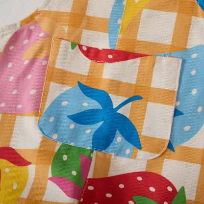 Baby Kleinkind Overalls mit Plaid und Bunt Erdbeere - image 5