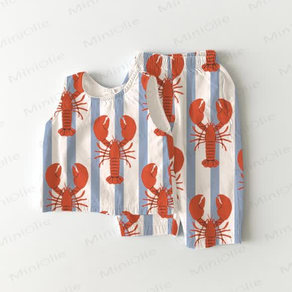 2-teiliges ärmelloses Baby Set mit Hummermotiv - Beige - 2-3J - image 1