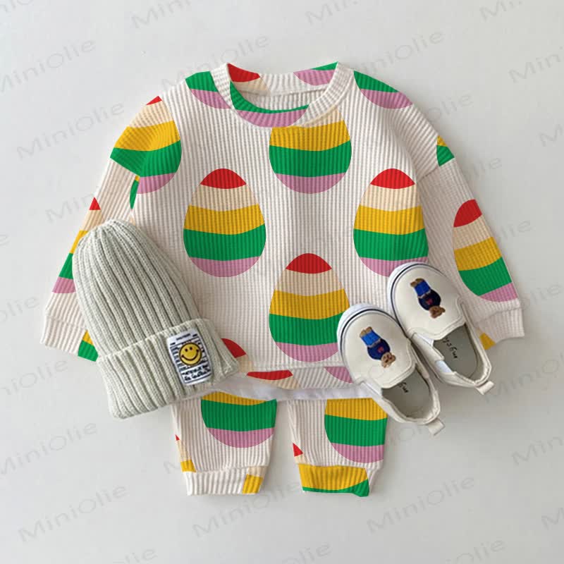 Baby Kleinkind Ostern Sweatshirt Set , 2-teilig - Beige - 3-5J - image 1