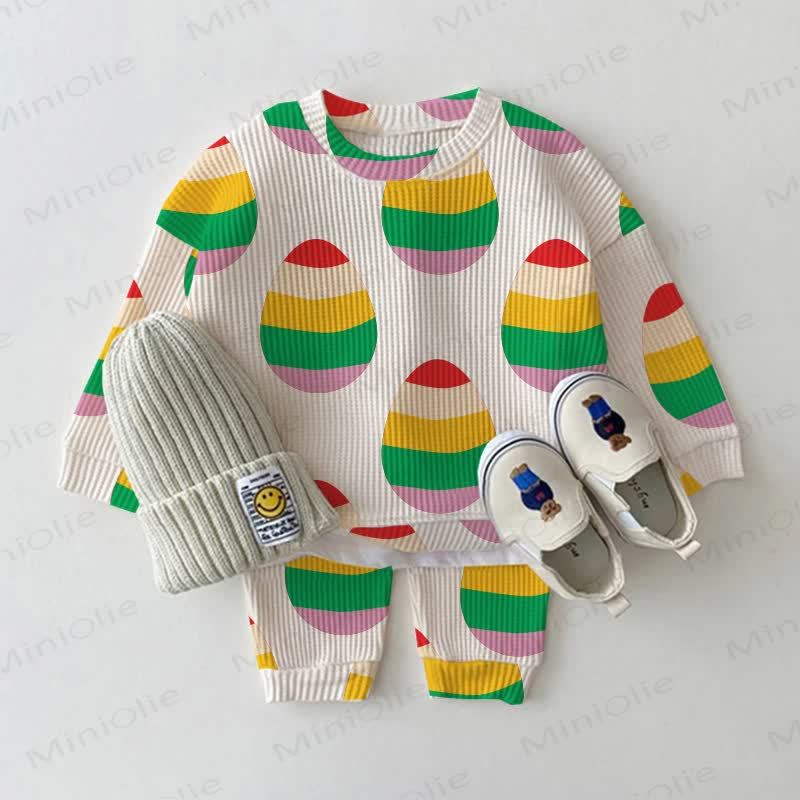 Baby Kleinkind Ostern Sweatshirt Set , 2-teilig - Beige - 3-5J - image 1