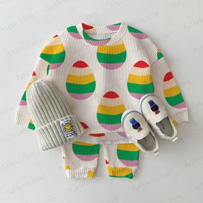 Baby Kleinkind Ostern Sweatshirt Set , 2-teilig - Beige - 3-5J - image 1