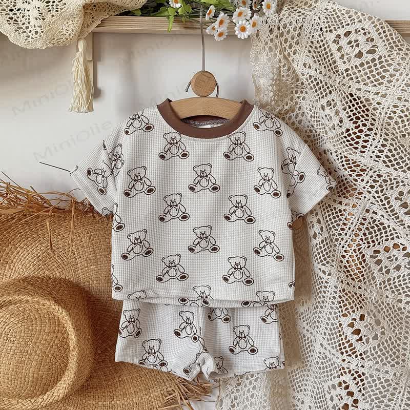 Baby Bär Waffel T-Stück und Shorts 2-teiliges Set - image 3