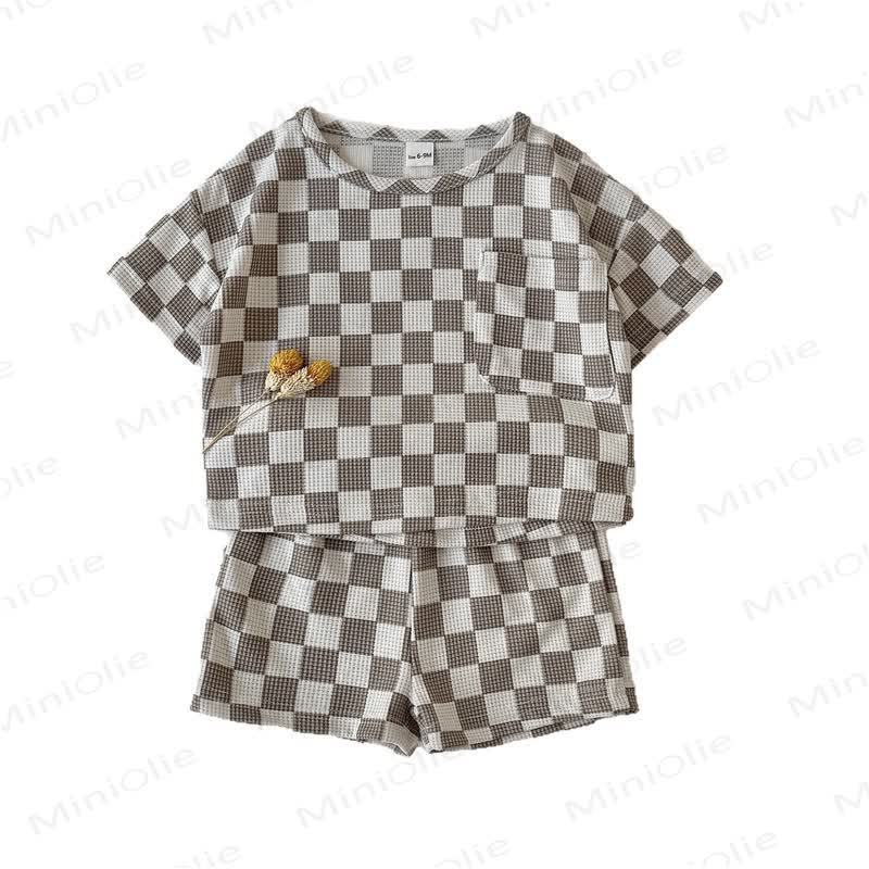 Baby Plaid Waffel T-Stück und Shorts , 2-teiliges Set - image 11
