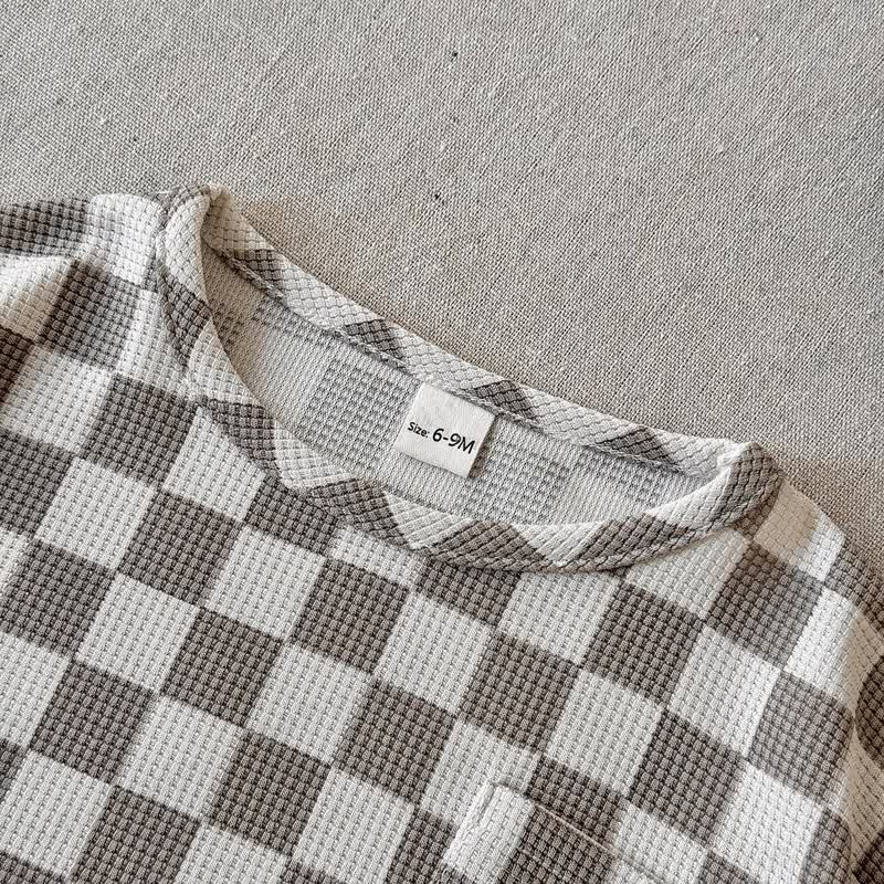 Baby Plaid Waffel T-Stück und Shorts , 2-teiliges Set - image 7