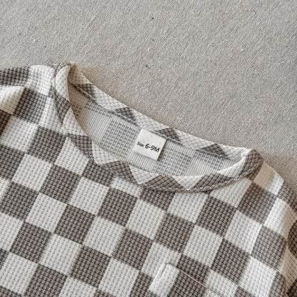 Baby Plaid Waffel T-Stück und Shorts , 2-teiliges Set - image 7