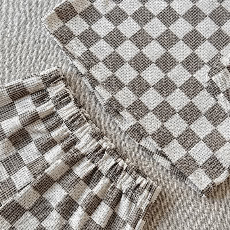 Baby Plaid Waffel T-Stück und Shorts , 2-teiliges Set - image 8