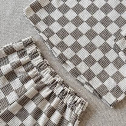 Baby Plaid Waffel T-Stück und Shorts , 2-teiliges Set - image 8
