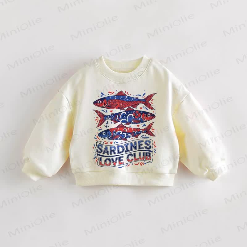 SARDINES LOVE CLUB Baby Kleinkind Sweatshirt - Creme - 3-5J - image 1