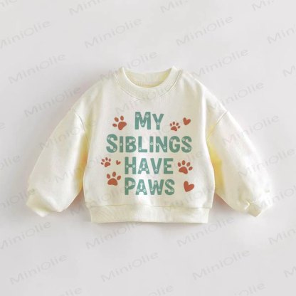 MY SIBLINGS HAVE PAWS Baby Kleinkind Sweatshirt - Creme - 3-5J - image 1
