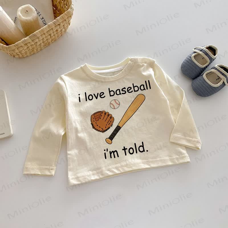 I LOVE BASEBALL I'M TOLD. Baby Spitze - Beige - 2-3J - image 1