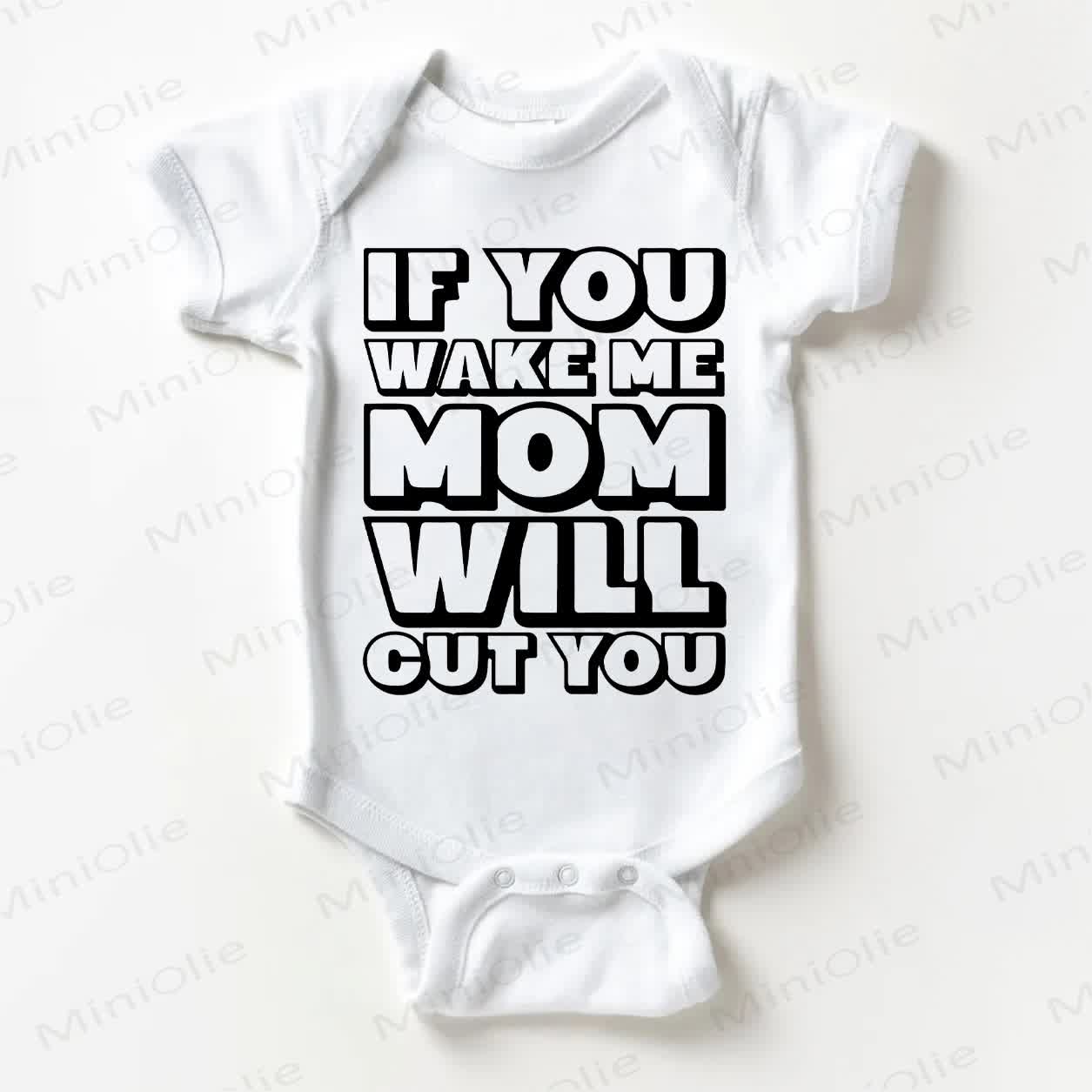 Wenn du mich aufweckst , IF YOU WAKE ME MOM WILL CUT YOU! Weißer Baby - Weiß - 18-24M - image 1