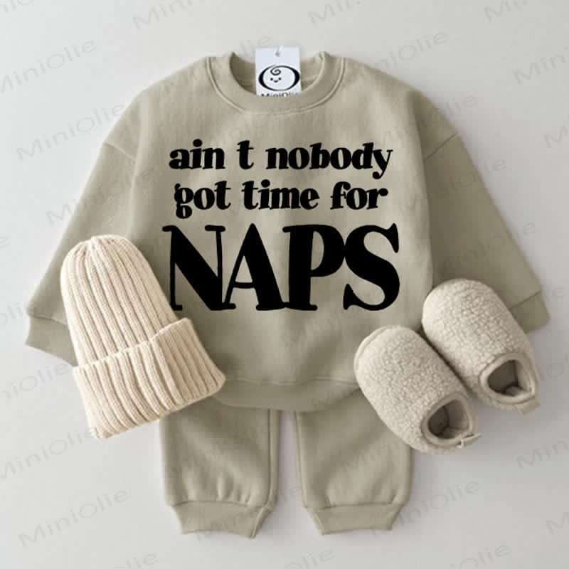 AIN'T NOBODY GOT TIME FOR NAPS Baby 2-teiliges Set Grau Grün - Grau Grün - 2-3J - image 1