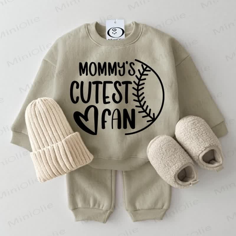 MOMMY'S CUTEST FAN Baby 2-teiliges Set Grau Grün - Grau Grün - 2-3J - image 1