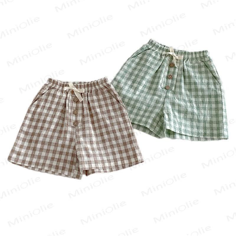 Baby Kleinkind Shorts mit Plaid und Kordelzug - image 8