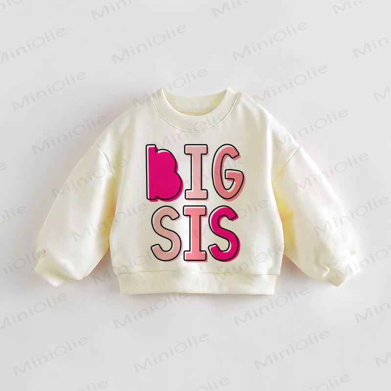 BIG BRO/SIS LIL BRO/SIS Baby Kleinkind Beige Sweatshirt - BIG SIS - 3-5J - image 2
