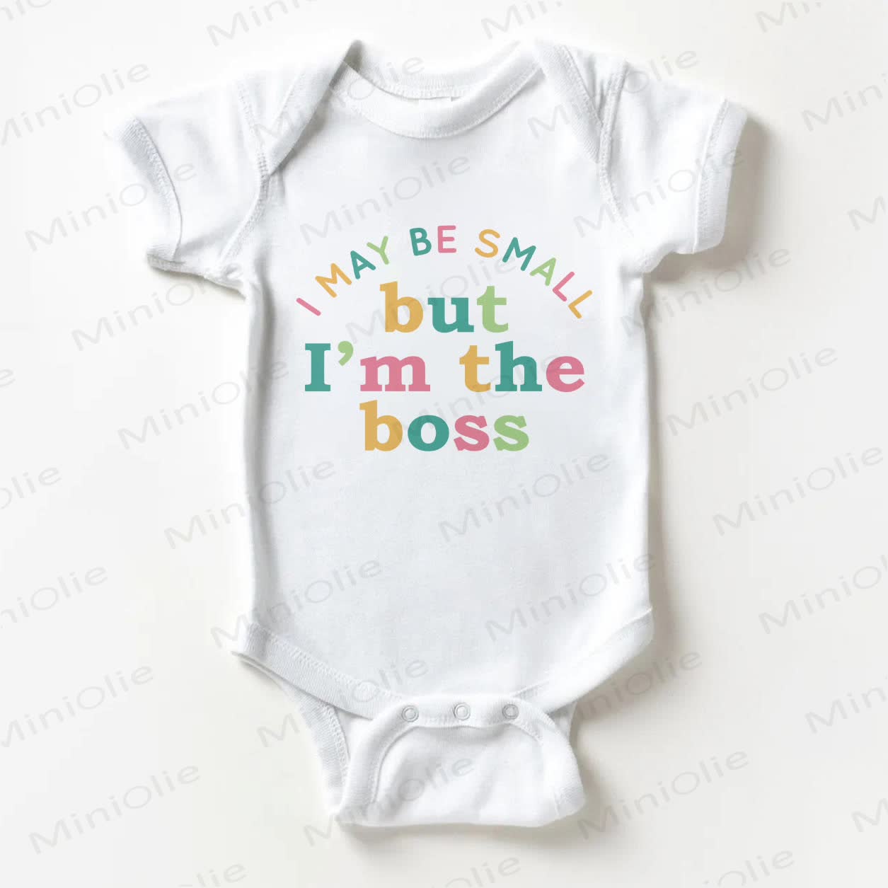 I MAY BE SMALL BUT I'M THE BOSS Baby Bodysuit in Weiß - Weiß - 18-24M - image 1