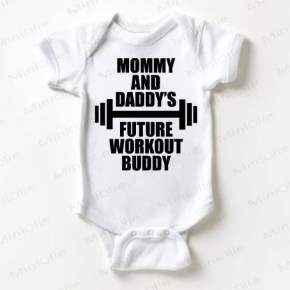 MOMMY AND DADDY'S FUTURE WORKOUT BUDDY – Bodysuit Baby - Weiß - 18-24M - image 1