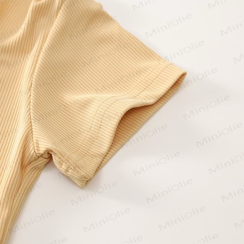 Zweiteiliges Set aus Stricken Kurzarm- Spitze und ausgestellter Hose für Kleinkind - image 12