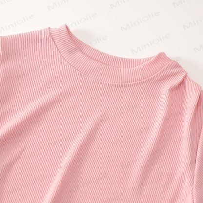 Zweiteiliges Set aus Stricken Kurzarm- Spitze und ausgestellter Hose für Kleinkind - image 5