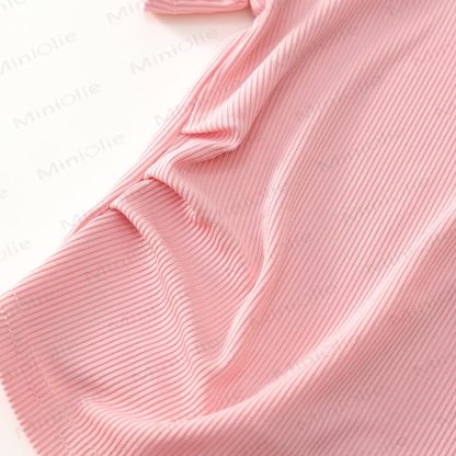 Zweiteiliges Set aus Stricken Kurzarm- Spitze und ausgestellter Hose für Kleinkind - image 6